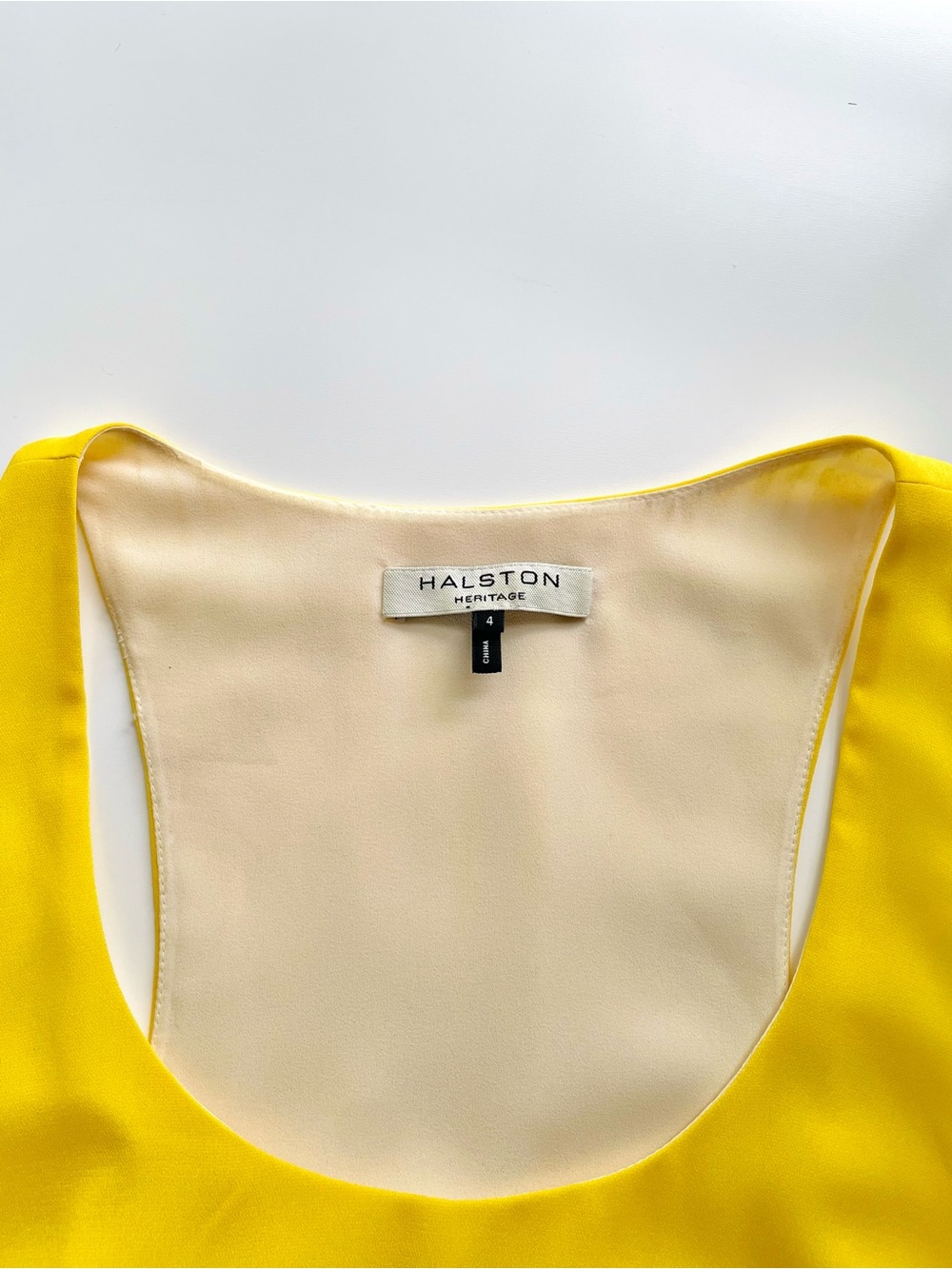 Halston Heritage Yellow White Ombre Chiffon Draped Layered Asymmetrical Dress 4 - Picture 4 of 15